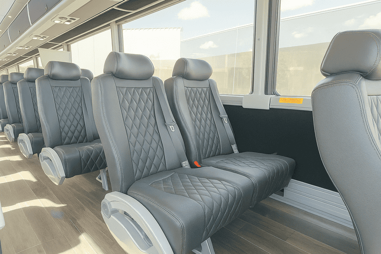 interior of Charter Bus Rental Broken Arrow charter bus